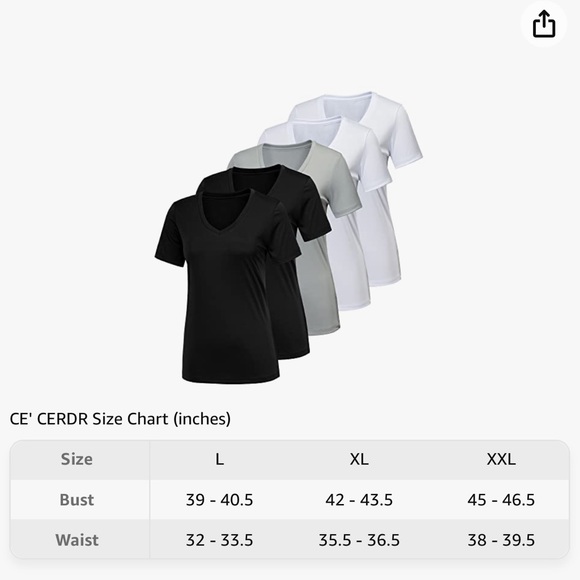 CE' CERDR 5/7 moisture wicking workout tees - Picture 6 of 6